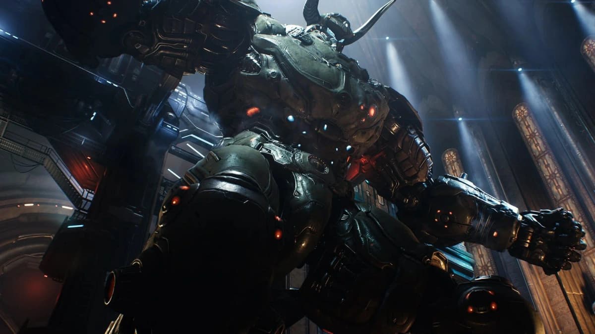 Boss monstrueux dans un affrontement spectaculaire de DOOM The Dark Ages