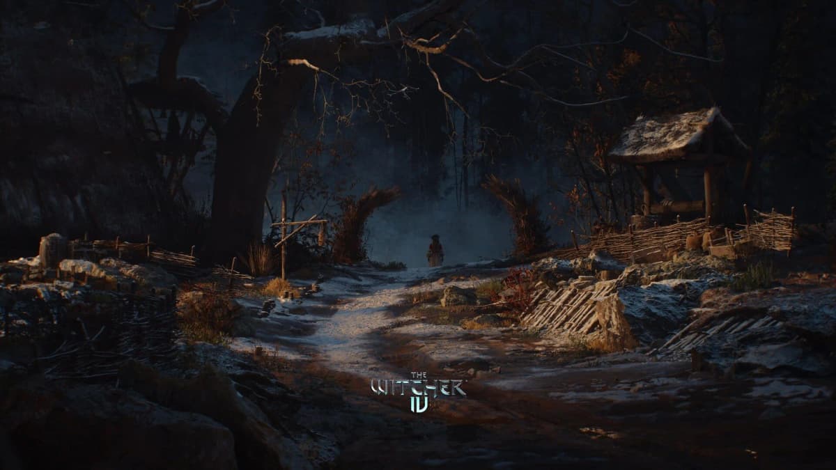 Ciri devant un paysage enneigé, prête pour une nouvelle aventure