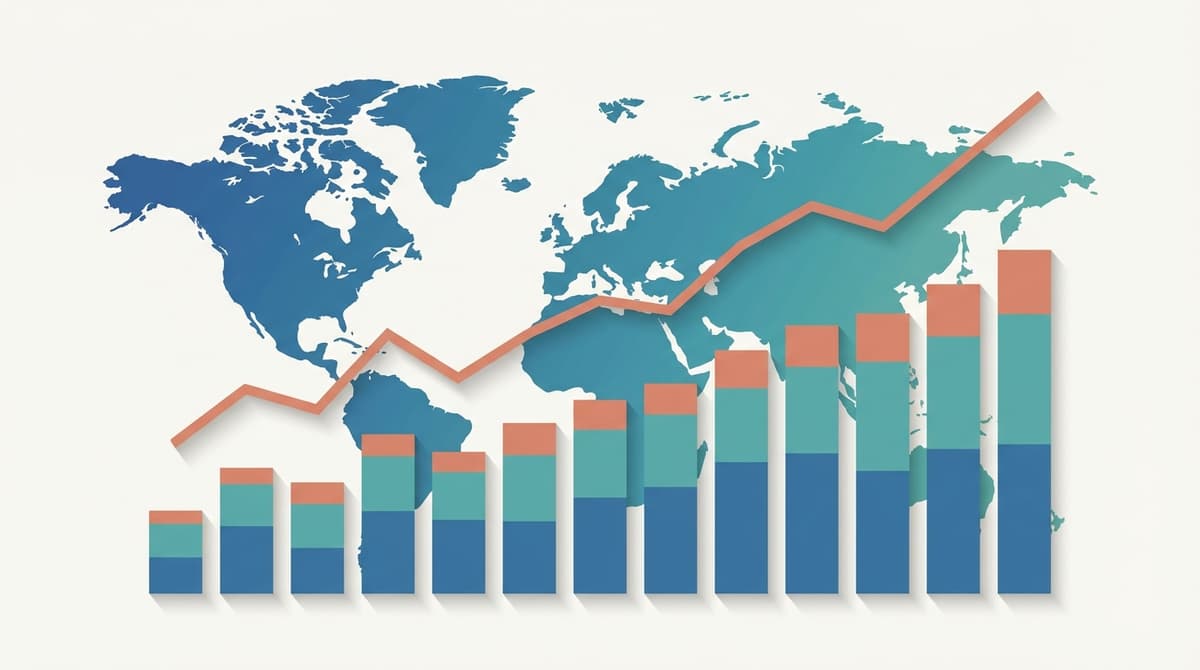 Infographic summarizing sales growth, revenue mix, and regional performance.