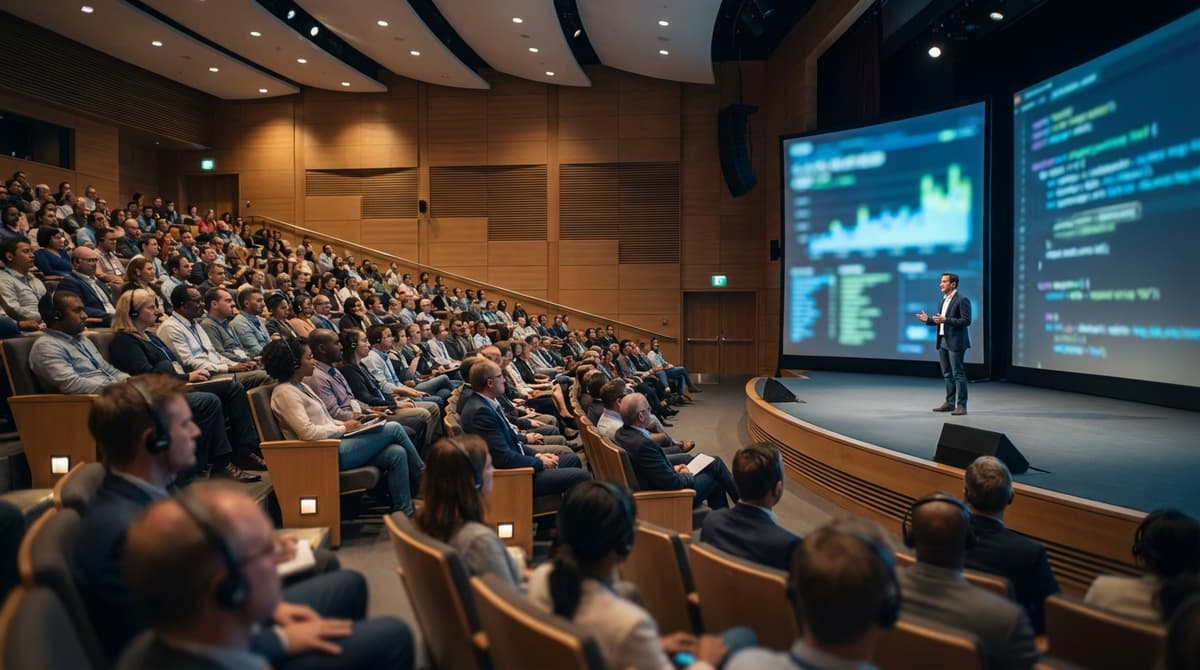 KCD2-style conference session discussing Kubernetes and AI localization.