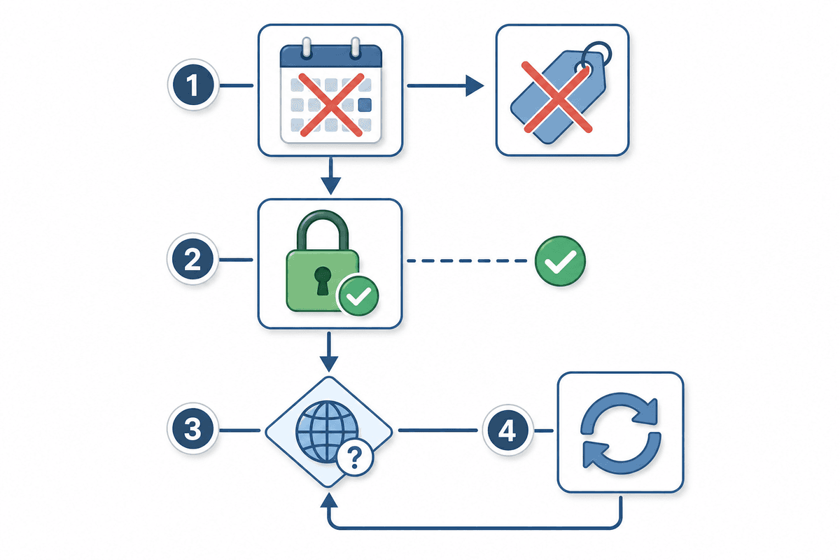 No-code and expired-code troubleshooting flow.