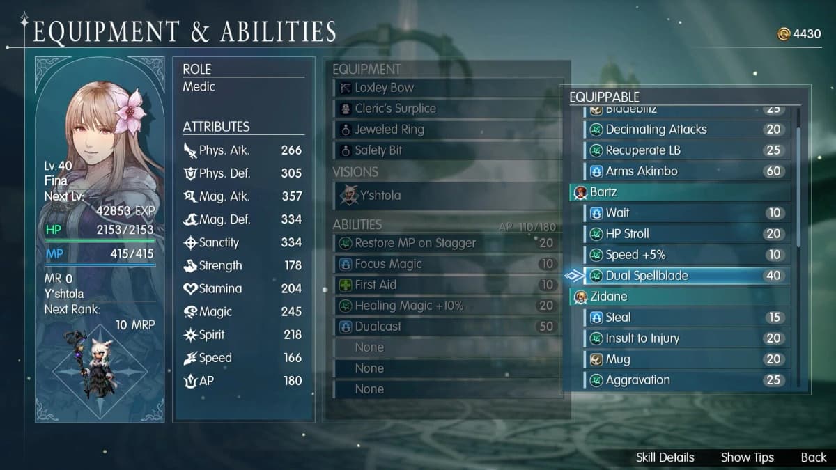 Screenshot from Final Fantasy Resonance
